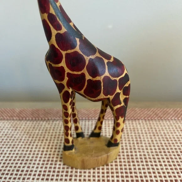 Vintage Wooden Giraffe Statue Tall MCM Primitive Folk Art 8.25” - Picture 6 of 10
